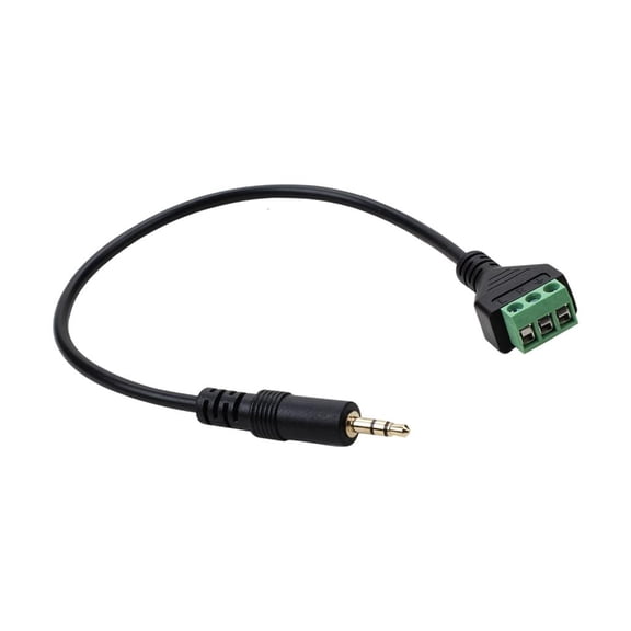 Ciwanning 3.5mm TRS Male Plugs to 3 Pin AV Screw Terminals Quick Connectings Sound Cable 30cm
