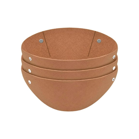 Ciwanning 3 Pack Heavy Duty Round Felt Hanging Planter Basket Inserts Liner Snaps Design Prevents Bird Nesting Holds Soil