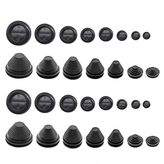 Ciwanning 30Pcs Double Sided Protect Rubber Grommets Rings Round Rubber Hole Plugs