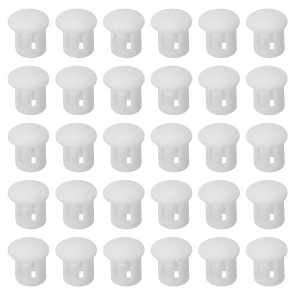 Ciwanning 30Pcs Hole Plugs White Flush Type Panel Plugs Screw Caps Fastener Covers for Kitchen Cabinet Furniture Cupboard