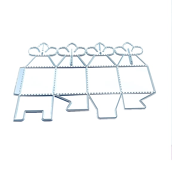 3D Flower Petals Candy Gift Box Metal Cutting Dies Stencil DIY Folding for Case Embossing Die Cuts Scrapbooking Template