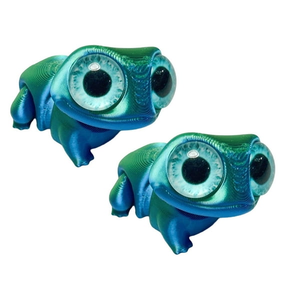 Ciwanning 3D Frogs Figurine With Big Eye Miniature Decoration Joints Movable Figure