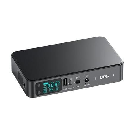 Ciwanning 4-port UPS Uninterruptible Power Supply With Screen Display USB+Type C+2x5.5x2.1