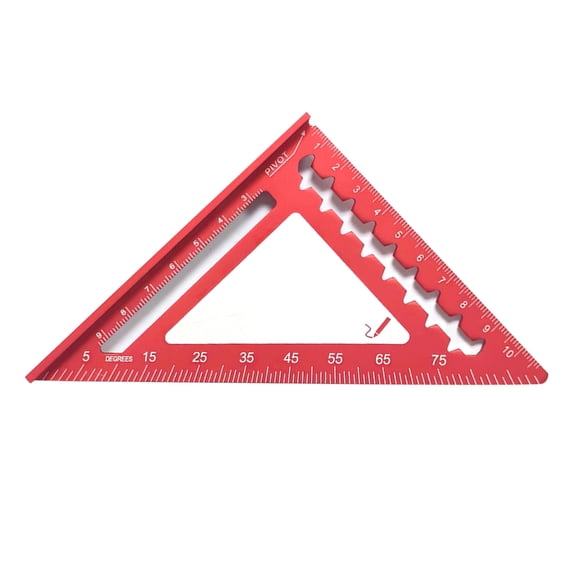 Ciwanning 4inch Triangle Square Ruler Metal Aluminum Quick Measuring Marking Tool Right Angled 45/90 Degree Woodworking Tool