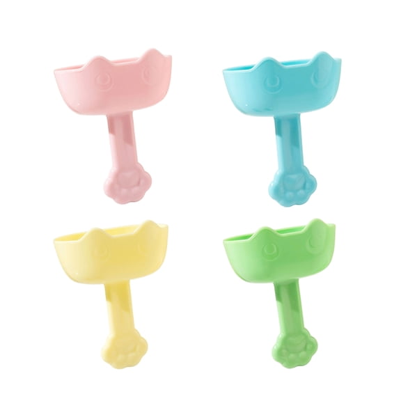 Ciwanning 4pcs Practical Ice Cream Protectors Cat Theme Popsicles Holder Colorful Ice Lollys Rack Frozens Treat Holder for Party