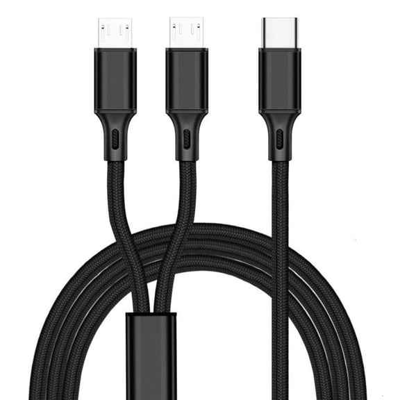 Ciwanning 50/120cm USB Type-C Cable 1 to 2 USB-C TypeC to Micro USB Charging Cord for Car Phone Charging