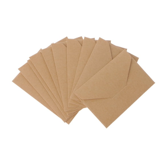 Ciwanning 50Pcs Retro Kraft Paper Envelops Vintage Mail Envelopes for 4x2.67inch Thank You Card Postcard Wedding Invitation Letter