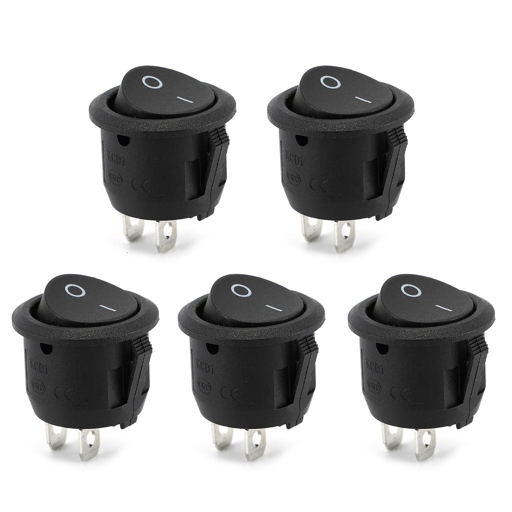 Ciwanning 5Pcs 250V 6A 125V 10A Round Boats Marine Toggle Switches 2 ...