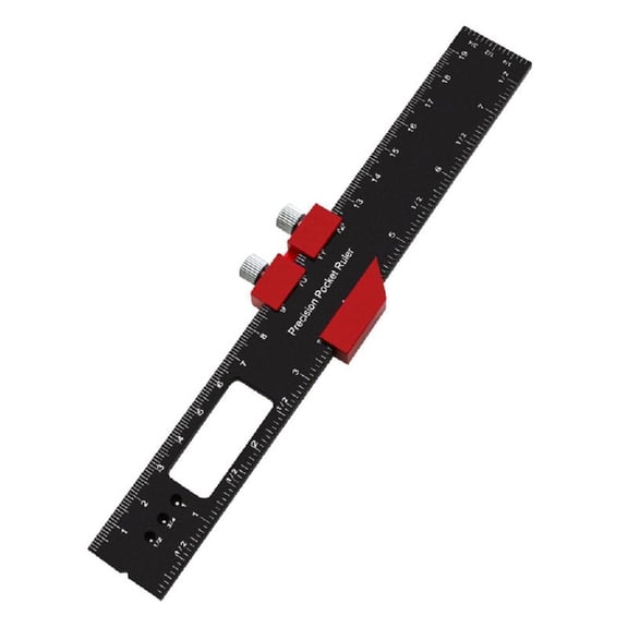 Ciwanning 6/8/12Inch Aluminum Scribing Ruler Measuring Marking Gauge Woodworking Ruler Professional Track Ruler Pocket Ruler