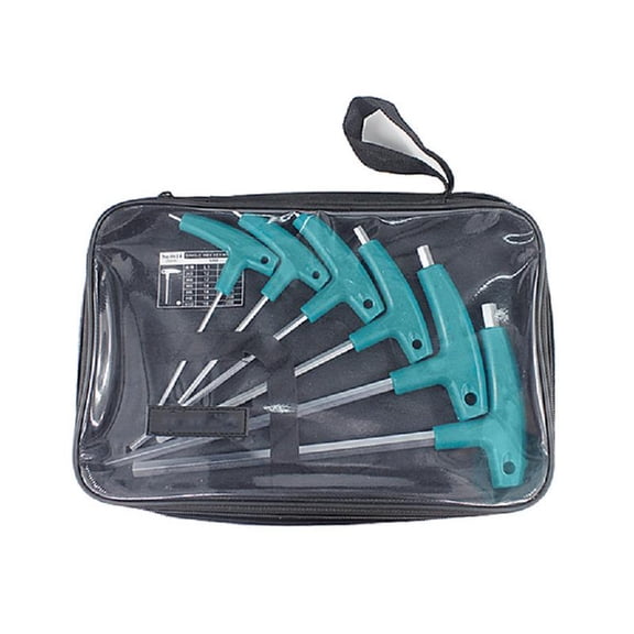 Ciwanning 6/9Pcs T-shaped Hand Tool Hexagon Socket Wrench T-handle Wrench Extended T-Socket Wrench 1.5-10mm for Mechanical Working