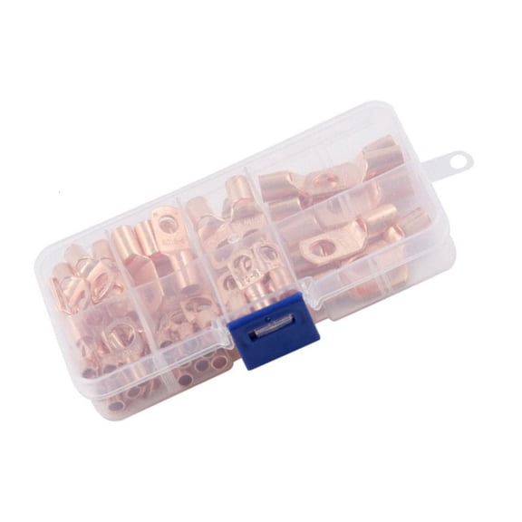 Ciwanning 60Pcs Copper Battery Wire Lugs Heavy Duty Copper Wire Lugs Rings Terminals Eyelets Terminals Connectors Easy to Use