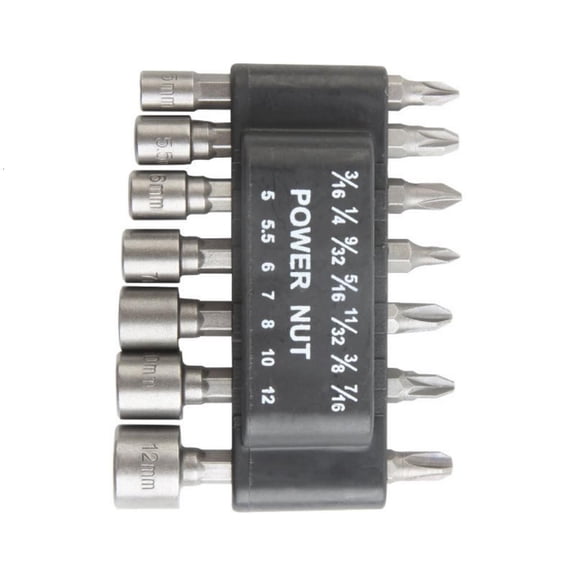 Ciwanning 7Pcs Hexagonal Shank Power Nut Driver Drill Bit Set Socket Bit Adapter Tool