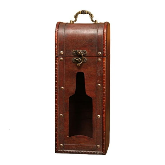 Ciwanning Antique Styles Sturdy Wood Wine Bottle Box for Elegant Gift Presentation and Storage in Weddings or Anniversaries