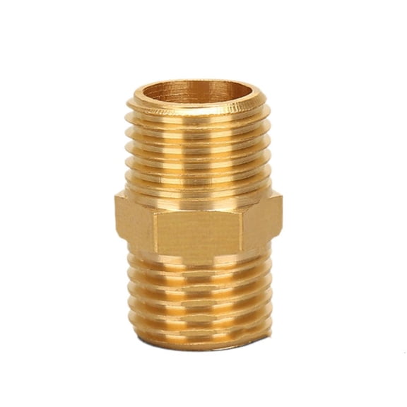 Ciwanning Brass Pipe Fitting Hex Nipple Male to Male Pipe Adapter Straight Connector Pipe Fitting Coupler Pipe Fitting Adapter