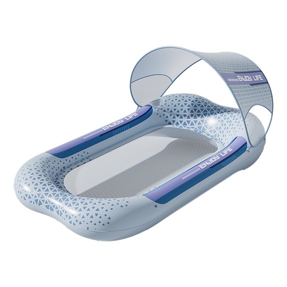 Ciwanning Calm Water Floating Lounger for Pool Days, PVC Inflatable Raft with Contoured Center and Packable Travel Shape