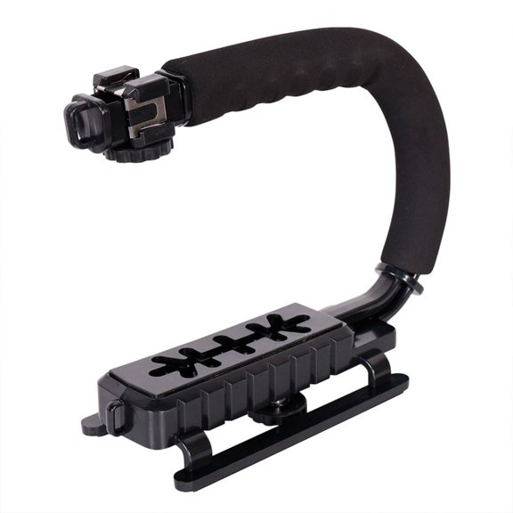 Ciwanning Handheld U-Grip Holder Stabilizer with Cold Shoe Mount and Lightweight Design