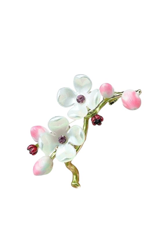 Chinese Styles Floral Brooch Vintage Fashion Rhinestones Plums Flower Laple Pin for Clothes Vintage Ornament For Her