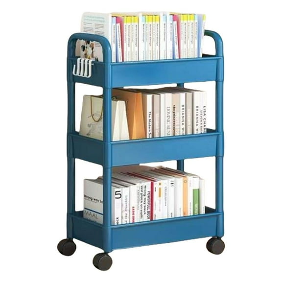 Ciwanning Multipurpose Organizers Cart 3 Shelves Movable Durable Plastic Home Storage Rack