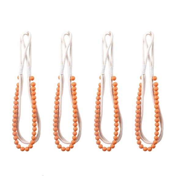 Ciwanning Curtain Tiebacks Pack of 4 Unique and Elegant Handmade Rope Curtain Holdback Wood Bead Curtain Ties Home Decors
