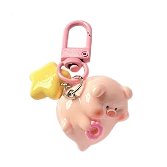 Ciwanning Cute 3D Pink Pig Pendant Key Chain Individualized Animal Keyrings Jewelry Charm