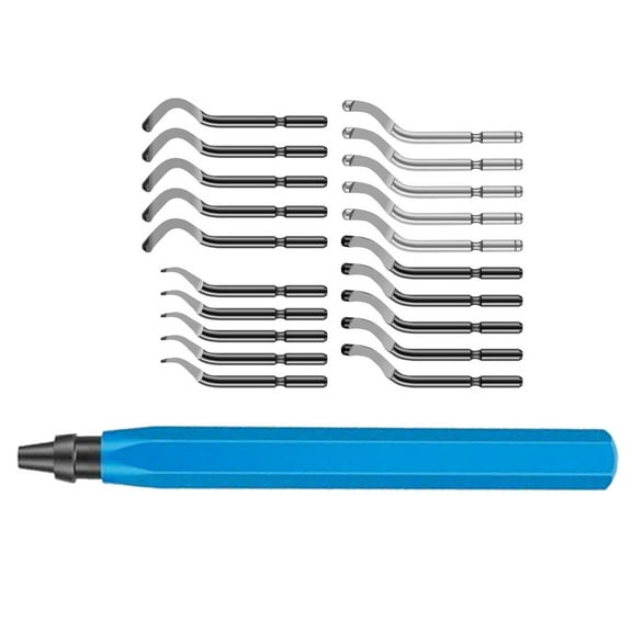 Ciwanning Deburring Tool with 10/20Pcs Cutter 360 Degree Rotary Head Deburring Tool for Metal Resins Printing Wood
