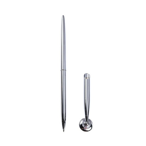 Ciwanning Desktop Signing Pen Twist Action Ballpoint Pen with Metal Stand Business Signing Pen for Wedding Guest Sign In Pen