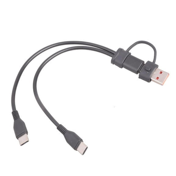 Ciwanning Double USB C Cable USB C+USB to Type C Splitter Charging Cable for Mobile Phone