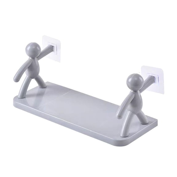 Ciwanning Drill Release Bathroom Wall Organizers Playful Character Design Holds Toiletries Without Damaging Tile Bathroom Decors