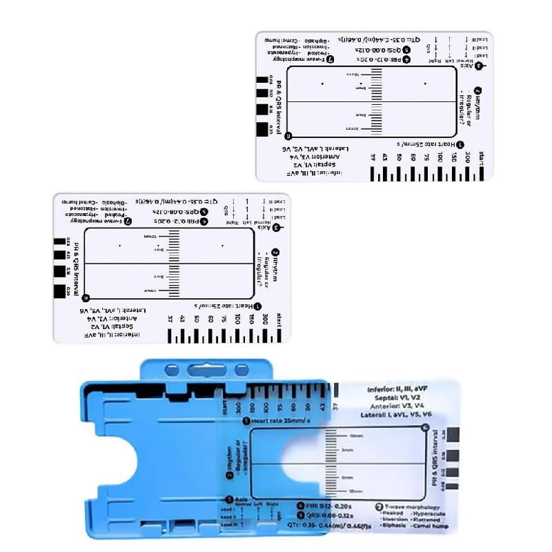Card Center Ruler Checker Ciwanning Electrocardiogram Assessment Tool 7 Step Ruler Card For ...