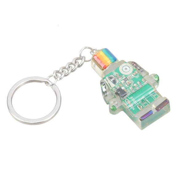Ciwanning Electronic Robot Keychain Charm Colorful Punk Keyring Bag Jewelry for Daily Wear