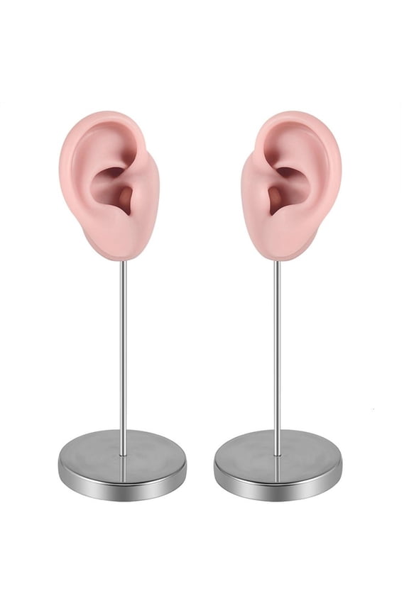 Flexible Silicone Ear Mannequin for Piercing Techniques Realistic Left and Right Human Ear Molds Jewelry Exhibits Props