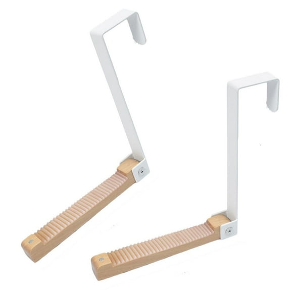Ciwanning Foldable Door Hooks With Nonslip Pads Wood & Iron Over Door Hanger For Coat Towels Bathroom Bedroom Organizers