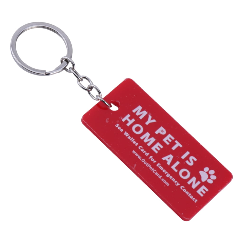 My Pets Are Home Alone Key Tag Emergency Pet Info Card Durable