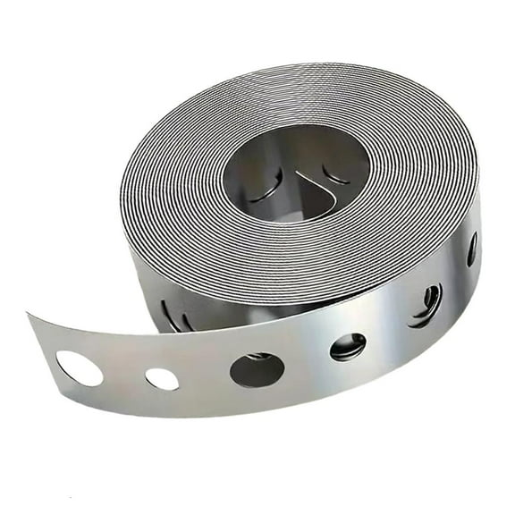 Ciwanning Galvanized Metal Perforated Plumbers Tape Galvanized Metal Tape Roll Pre-Punched