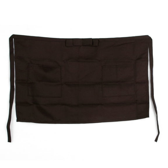 Ciwanning Half Short Waist Polyester Apron Waitress Waiter With Pocket Kitchen Cafe Pub