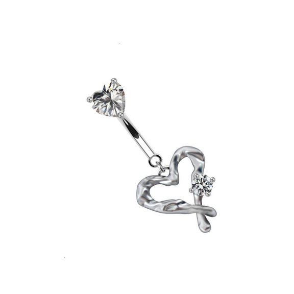 Ciwanning Heart Navel Jewelry Comfortable Fit Stainless Steel Flower Belly Button Jewelry