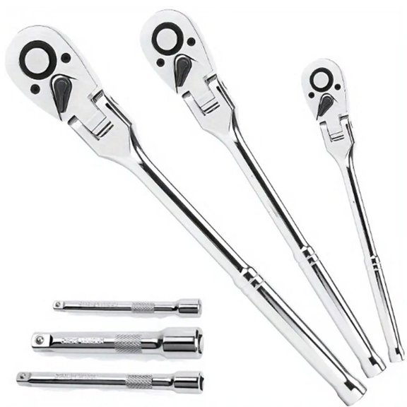 Ciwanning Heavy Duty 6PCS Ratchet Wrench Kit 72Teeth Mechanism For Mechanical Repairs
