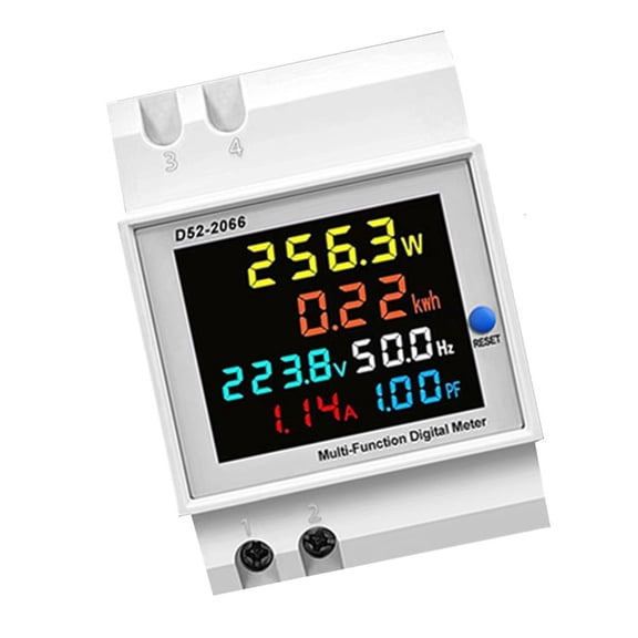 Ciwanning Home Digital Display Electricity Meter Electric Energy Frequency Meter Din Rail Electricity Usage Monitors Power Meter