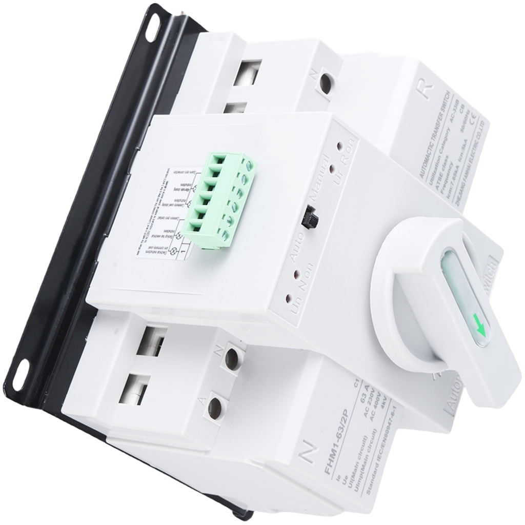 Ciwanning Industrial 63A 220V/110V Automatic Transfer Switches Manual Circuit Breaking Auto Transfer Switches with Manual Control