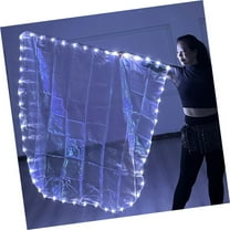 Ciwanning LED Light Worship Dance Flag with Telescopic Poles Semicircular Design Praise Banners for Celebration and Beach Vacation