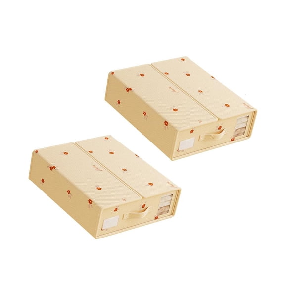 Ciwanning Large Capacity Bedding Storage Box Ventilated Substance Visible Window Space Saving