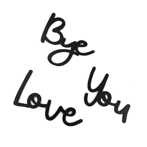 Ciwanning Love You Bye Wood Sign Set Black Modern Home Decors Expressing Love Warmth and Affection Plaques for Family and Friend