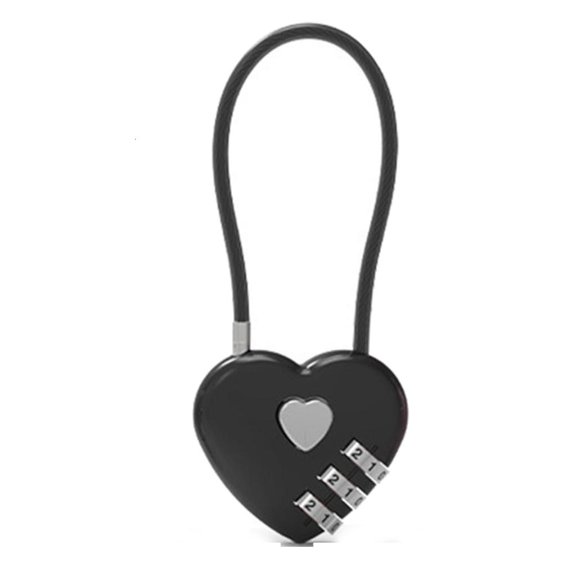 Ciwanning Solid Wishes-Lock Heart Shape Padlocks for Lovers Wedding Padlocks Long Wire Rope-Lock Anniversary Valentines Day Gift