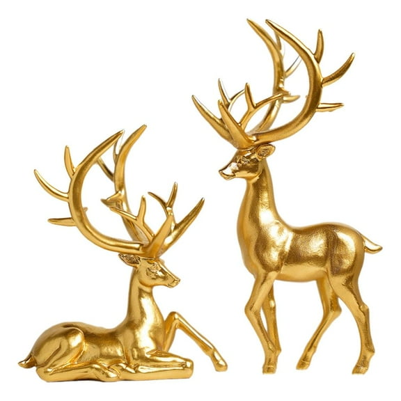 Ciwanning Luxuriously Resin Deer Figurine Elk Statues For Elegant Homes Decors Enthusiasts
