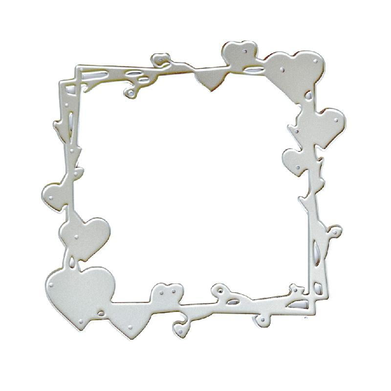 Ciwanning Metal Die Cuts Heart Frame Embossing Stencil Cutting Dies for ...