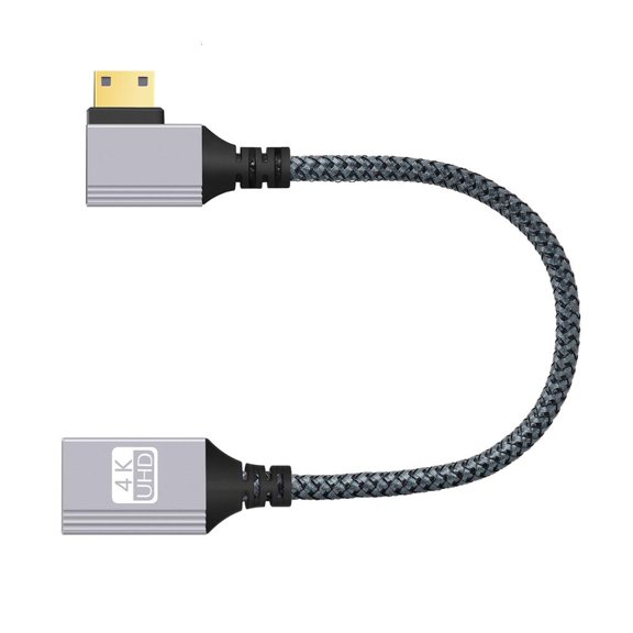 Ciwanning Miniature Angled Mini HDMIs To HDMIs Converter Cable for High Clearly video Output For HDTV Projector Electronic Devices