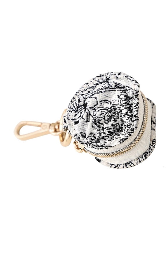 Travel Friendly Keychain Jewelry Box Ring Organiser Soft Lining Protective Case With Elastic Pockets For Daily Use