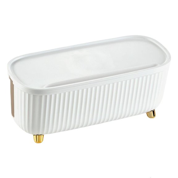 Ciwanning Elegant Cord Storage Box Organizer for Power Strips Desk Cable Management Case Large Capacity Wire Container with Lid