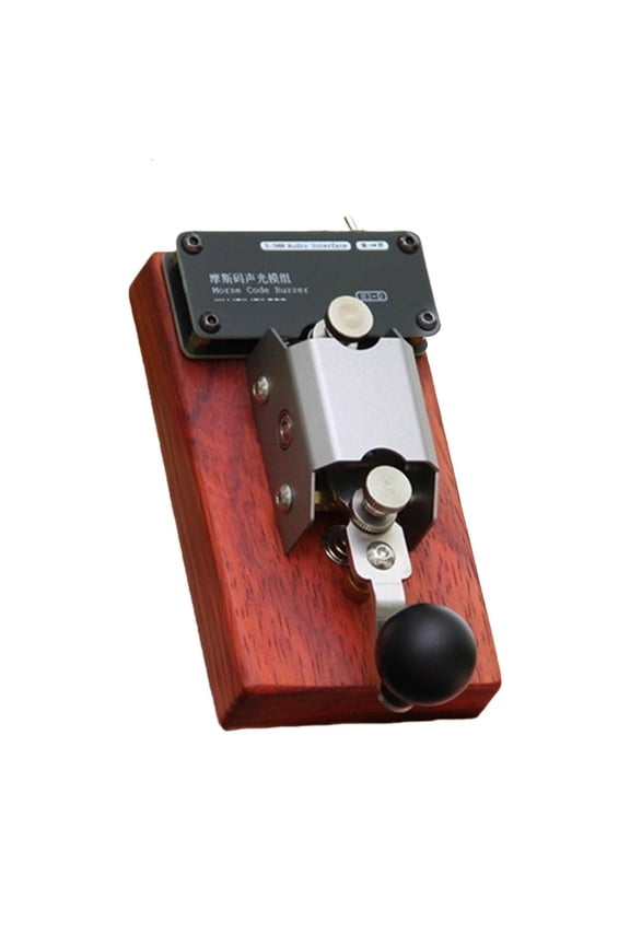 Morse Code Trainer Functional Art Piece Telegraph Key In Elegant Wood & Metal