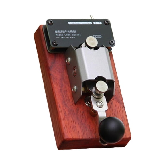 Ciwanning Morse Code Trainer Functional Art Piece Telegraph Key In Elegant Wood & Metal
